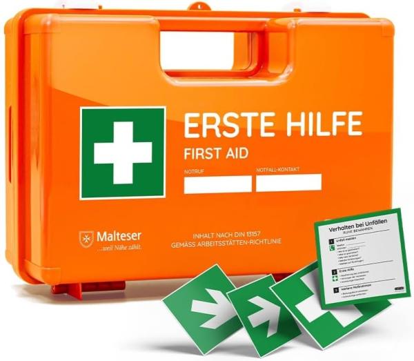 Erste Hilfe-Koffer Verbandskasten, orange